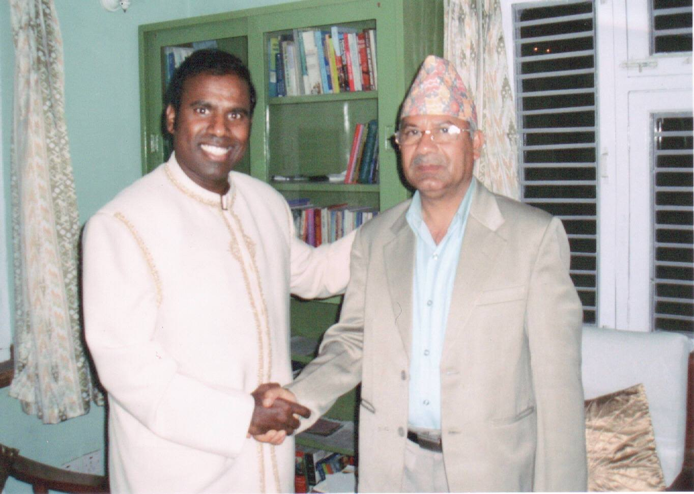 Dr. K.A. Paul meeting with a senior Nepali political leader